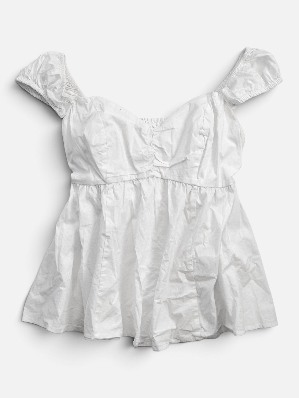 Time and Tru White Off-The-Shoulder Milkmaid Peplum Maternity Blouse Size M